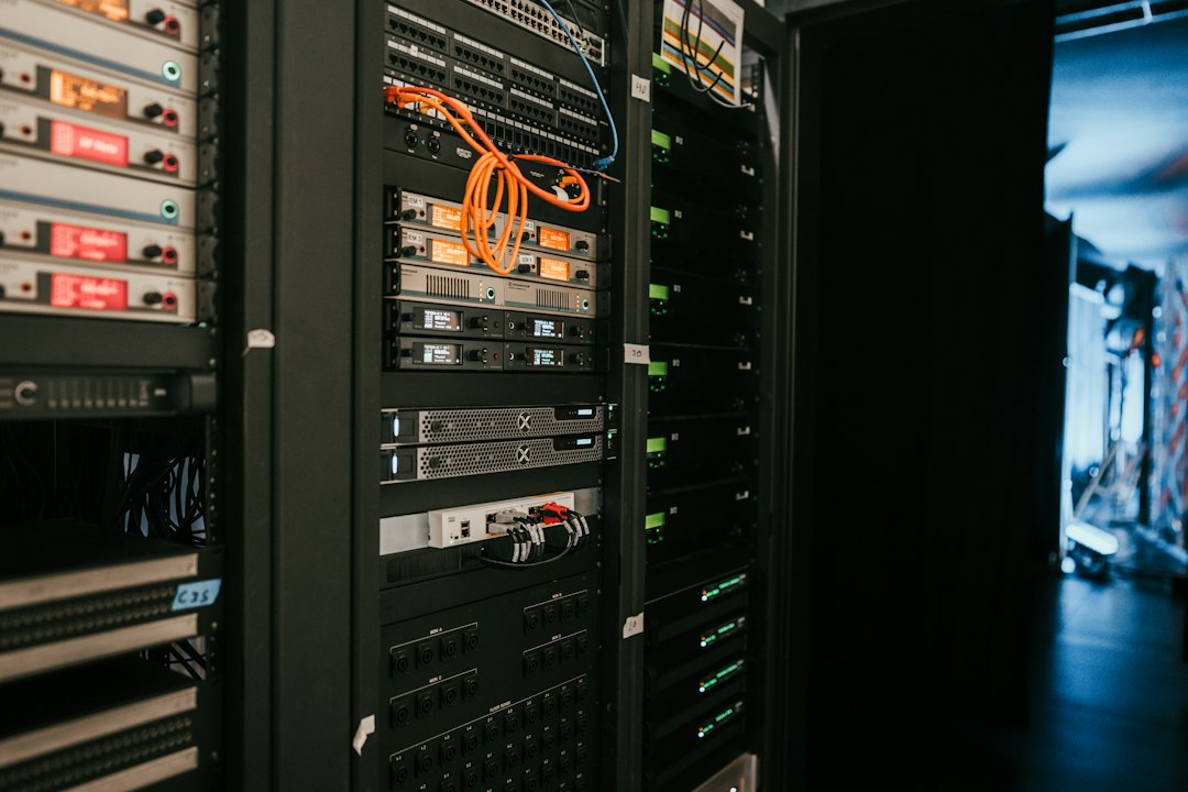 Server racks representing business backups, ransomware protection and disaster recovery